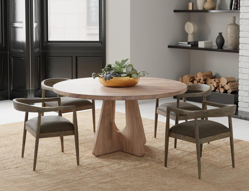 Balam White Round Dining Table detail