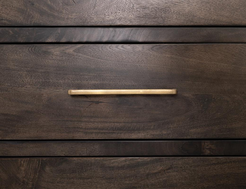 Dark Mezquite 2 Drawer Panel Nightstand detail
