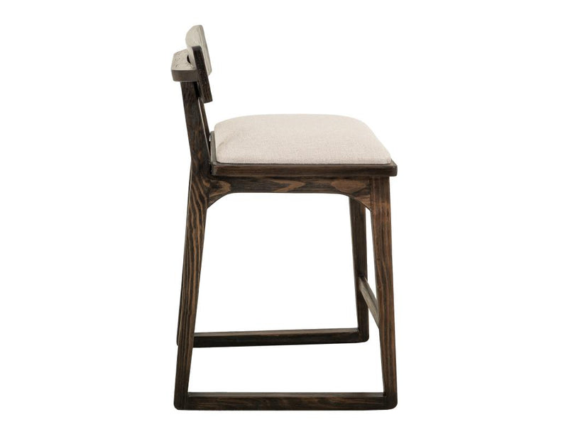 Balam Black Bar Stool, oatmeal seat