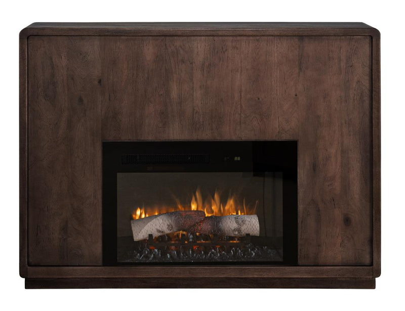 Dark Mezquite Fireplace Console angle