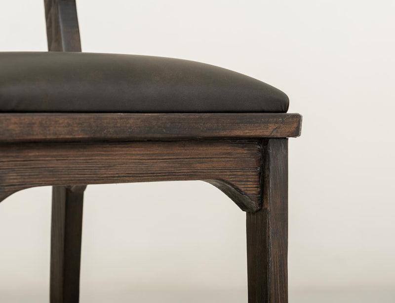 Balam Black Bar Stool, charcoal seat