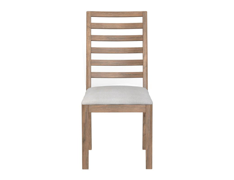 Balam Brown Dining Chair, white seat detail