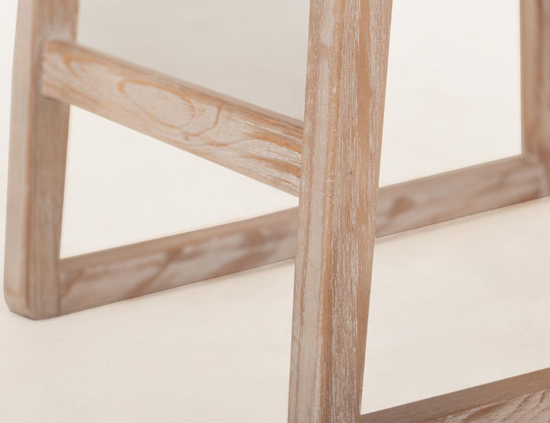 Balam White Bar Stool, brown seat