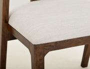 Zaphiro Ivory Curved Upholstered Chair - Barewood