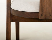 Zaphiro Ivory Curved Upholstered Chair - Barewood