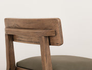 Balam Brown Bar Stool, green seat