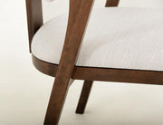 Zaphiro Ivory Curved Upholstered Chair - Barewood