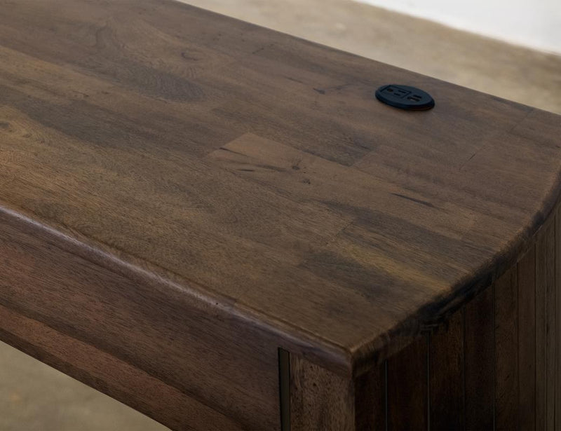 Dark Mezquite 3 Drawer Desk detail