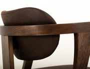 Zaphiro Brown Curved Upholstered Chair - Barewood