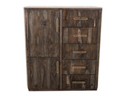 Balam Black Gentleman's Chest with cabinet doors open