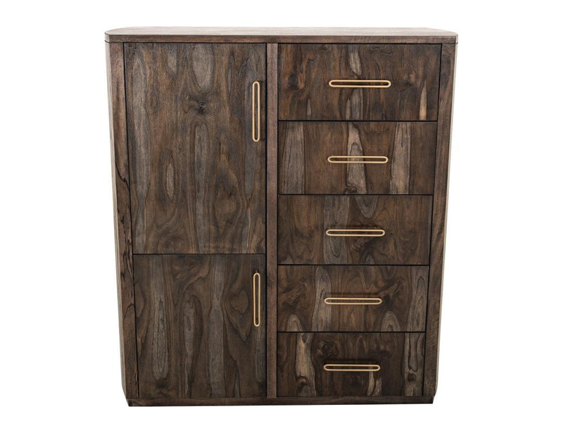 Balam Black Gentleman's Chest with cabinet doors open