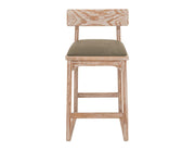 Balam White Bar Stool, green seat