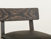 Balam Black Bar Stool, charcoal seat