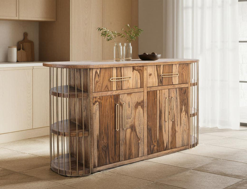Balam Brown kitchen island room scene