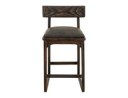 Balam Black Bar Stool, charcoal seat