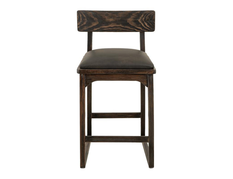 Balam Black Bar Stool, charcoal seat