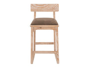Balam White Bar Stool, brown seat