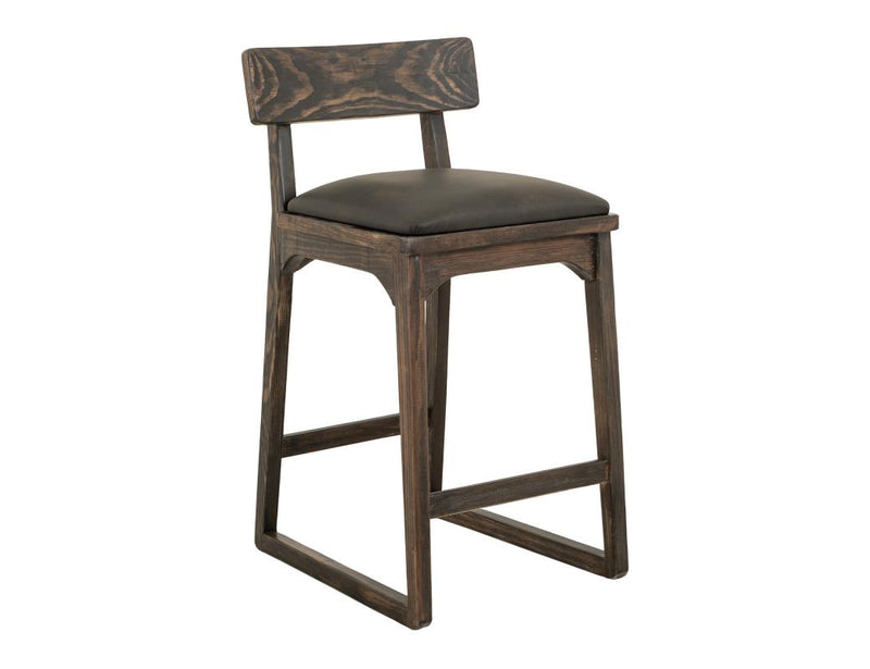 Balam Black Bar Stool, charcoal seat