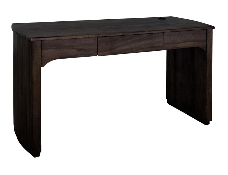Dark Mezquite 3 Drawer Desk angle