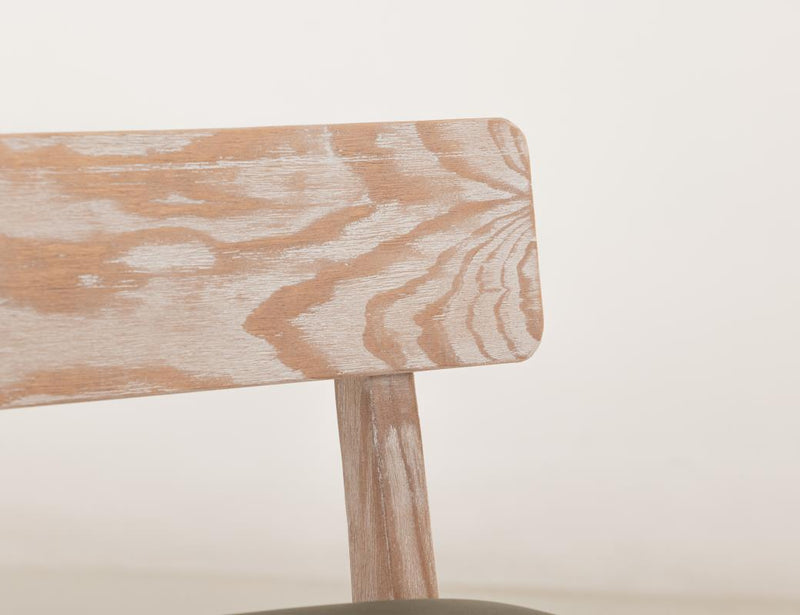Balam White Bar Stool, green seat