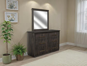 Dark Mezquite 6 Drawer Dresser detail