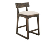 Balam Black Bar Stool, oatmeal seat