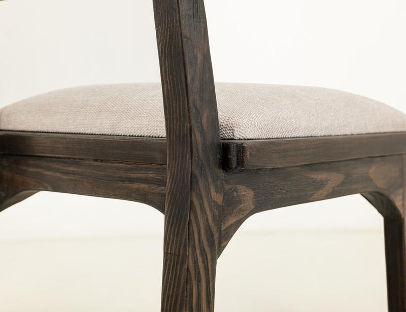 Balam Black Bar Stool, oatmeal seat