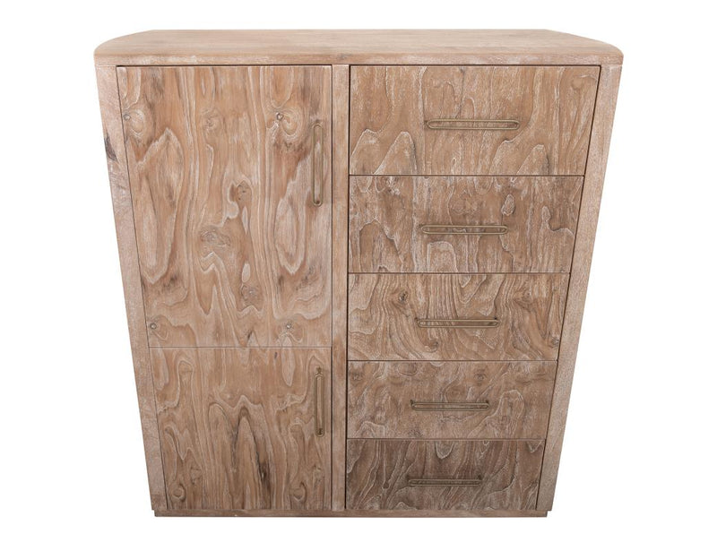 Balam White Gentleman's Chest with cabinet doors open
