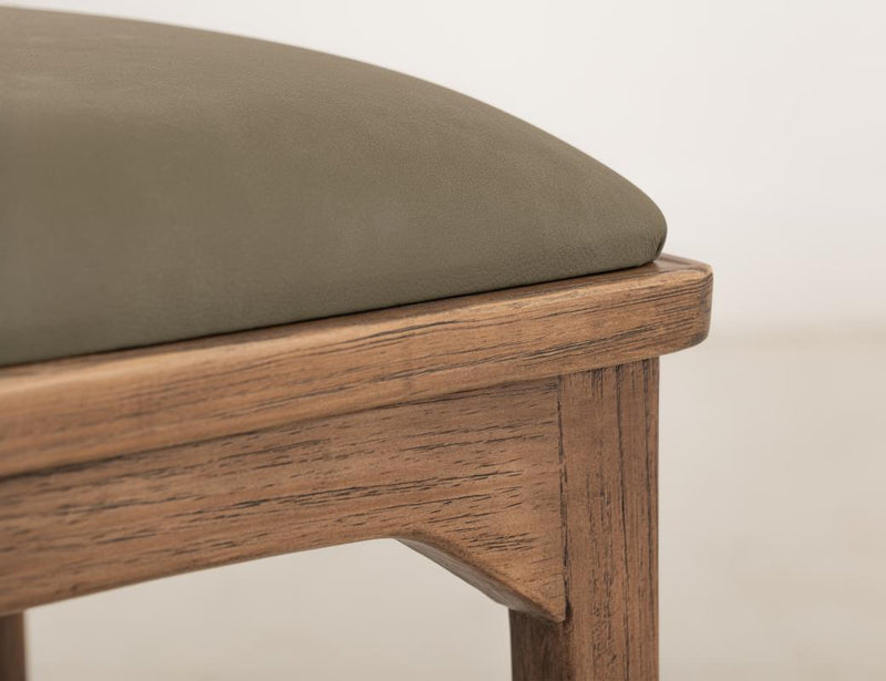 Balam Brown Bar Stool, green seat