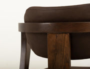 Zaphiro Brown Curved Upholstered Chair - Barewood