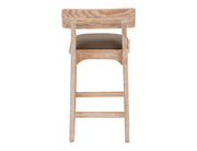 Balam White Bar Stool, brown seat