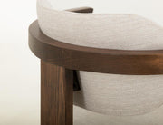 Zaphiro Ivory Curved Upholstered Chair - Barewood