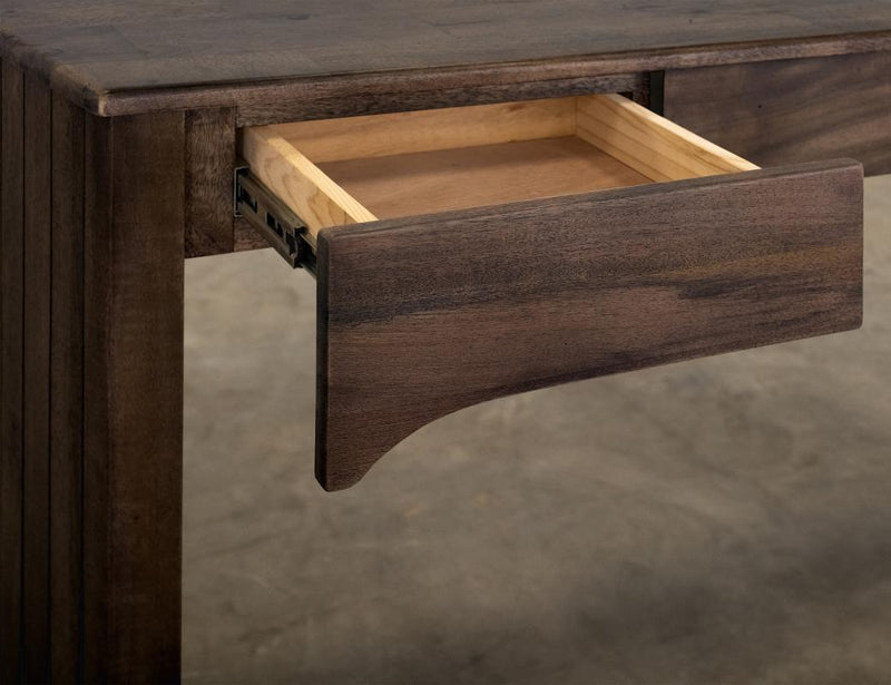 Dark Mezquite 3 Drawer Desk detail