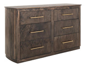Dark Mezquite 6 Drawer Dresser angle