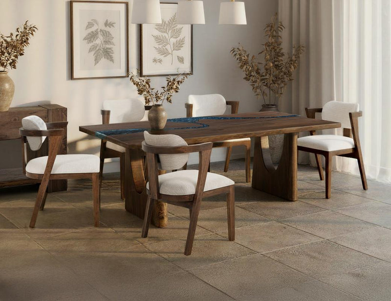 Zaphiro Ivory Curved Upholstered Chair - Barewood