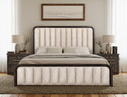 Dark Mezquite 2 Drawer Nightstand in a bedroom