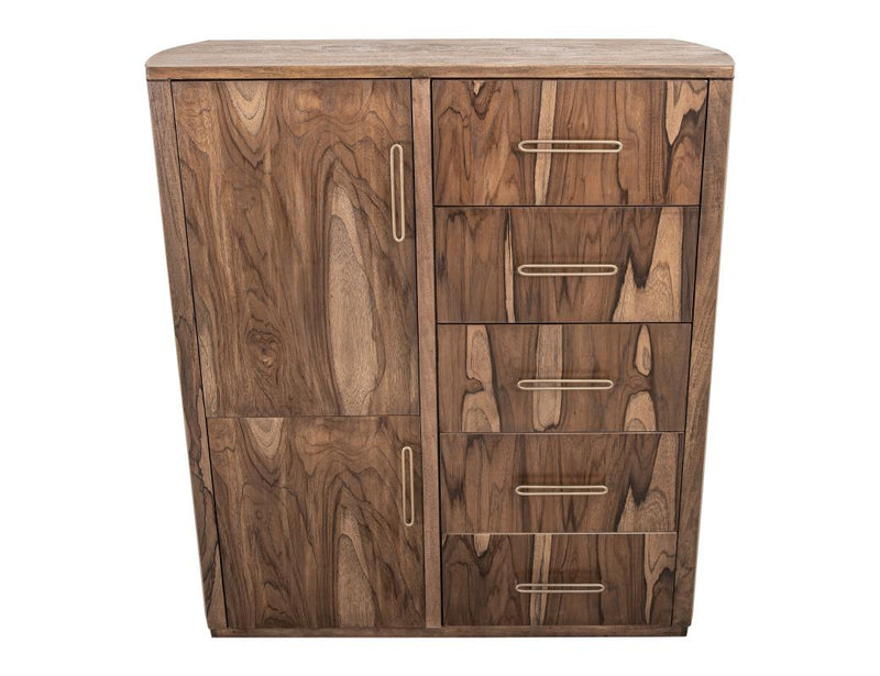 Balam Brown Gentleman's Chest with cabinet doors open
