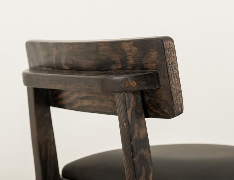 Balam Black Bar Stool, charcoal seat