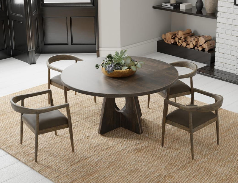 Balam Black Round Dining Table room scene