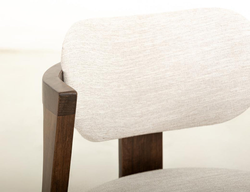 Zaphiro Ivory Curved Upholstered Chair - Barewood