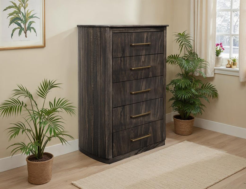 Dark Mezquite 5 Drawer Chest angle