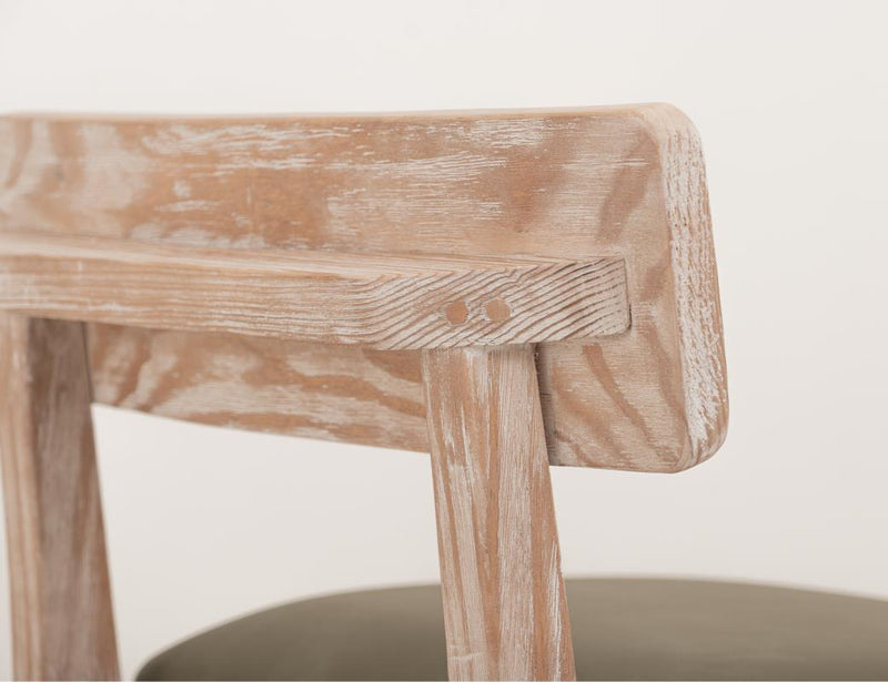 Balam White Bar Stool, green seat
