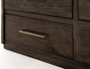 Dark Mezquite 6 Drawer Panel Dresser detail
