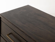 Dark Mezquite 6 Drawer Panel Dresser styled