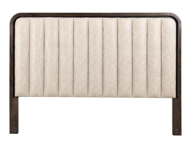 Dark Mezquite Upholstered Bed headboard