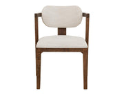 Zaphiro Ivory Curved Upholstered Chair - Barewood
