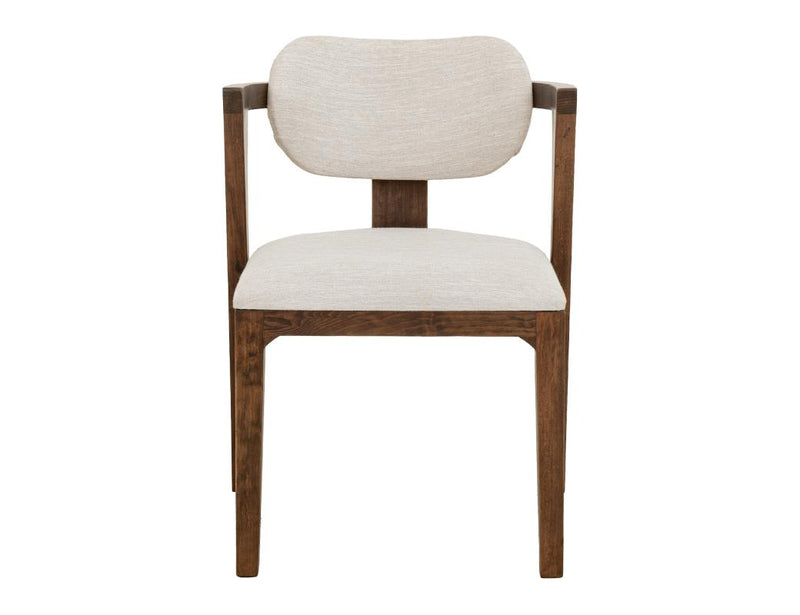 Zaphiro Ivory Curved Upholstered Chair - Barewood