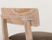 Balam White Bar Stool, brown seat