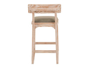 Balam White Bar Stool, green seat