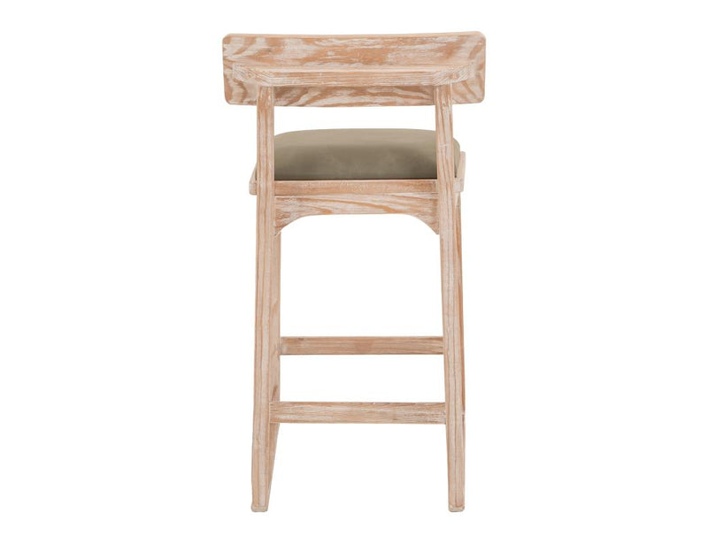 Balam White Bar Stool, green seat